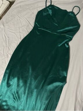 Windsor Emerald Satin Strapless Slip Dress